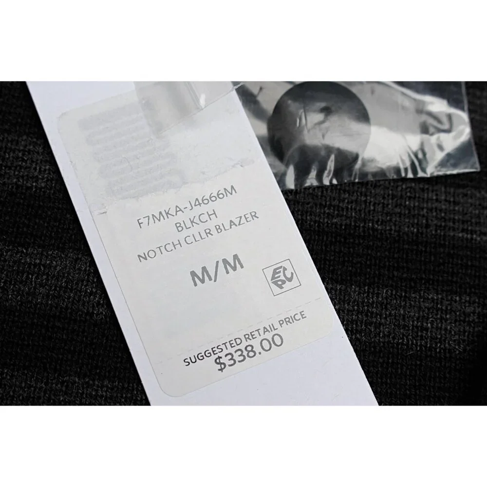 New w/Tags - Eileen Fisher Notch Collar Striped Blazer -100% Merino Interlock, M - Picture 9 of 11